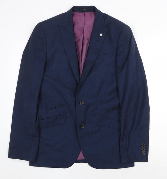 Mens UK Size 38 Cedar Wood State Regular Blue Suit Jacket