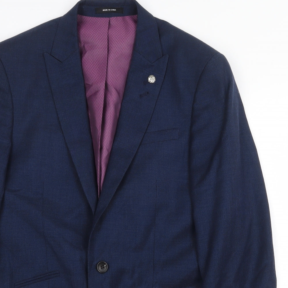 Mens UK Size 38 Cedar Wood State Regular Blue Suit Jacket