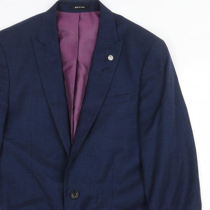 Mens UK Size 38 Cedar Wood State Regular Blue Suit Jacket