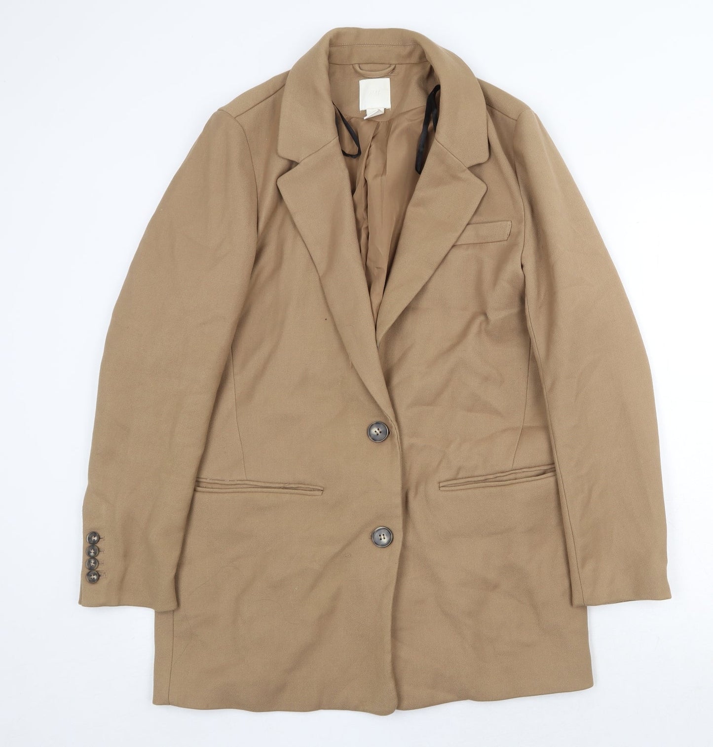 Womens UK Size S H&M Beige Overcoat