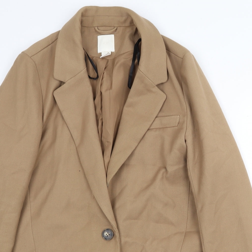 Womens UK Size S H&M Beige Overcoat