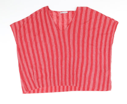 Womens UK Size M Zara Red Basic Blouse