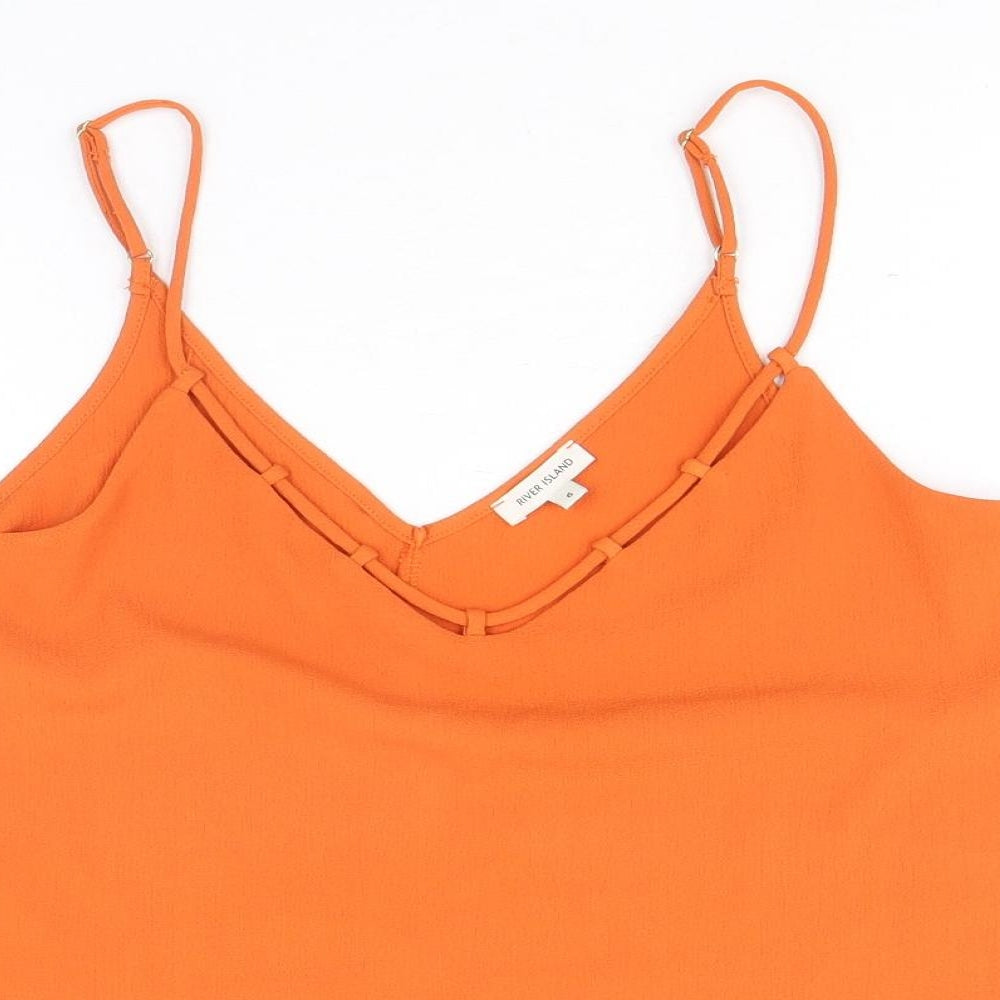 Womens UK Size 6 River Island Orange Camisole Tank