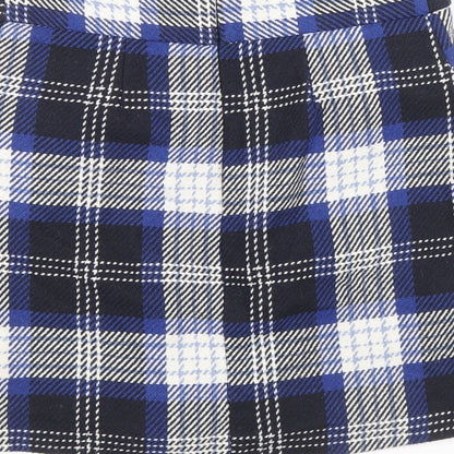 TU Womens Blue Plaid Polyester Straight & Pencil Skirt Size 10 Zip