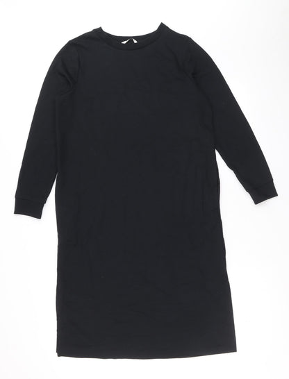 TU Womens Black Polyester A-Line Size 12 Round Neck Pullover