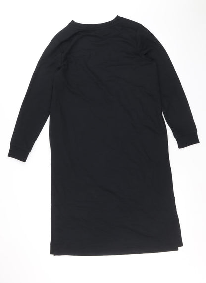 TU Womens Black Polyester A-Line Size 12 Round Neck Pullover