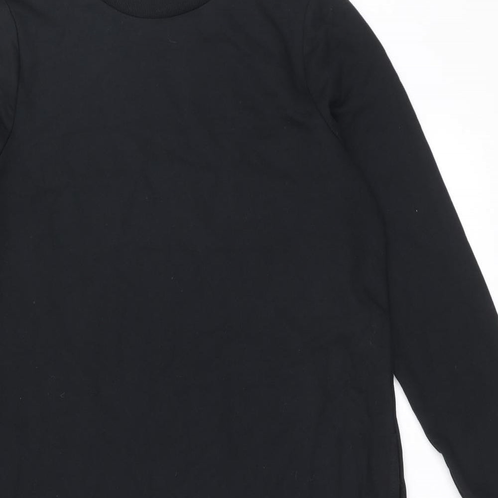 TU Womens Black Polyester A-Line Size 12 Round Neck Pullover