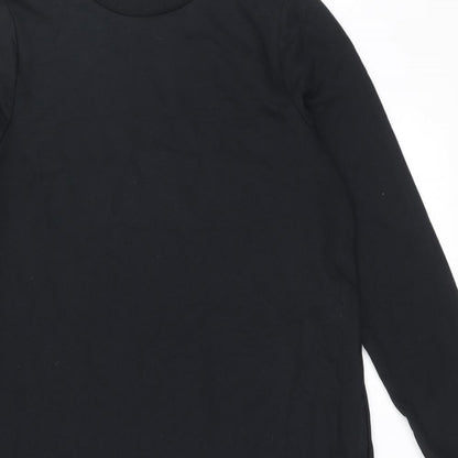 TU Womens Black Polyester A-Line Size 12 Round Neck Pullover