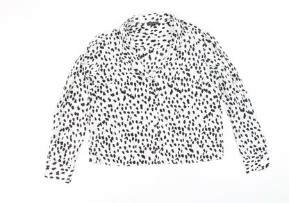 Womens UK Size 12 Topshop White Basic Button-Up