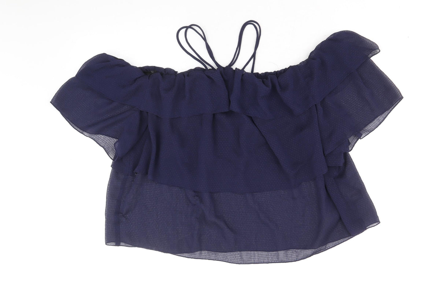 Womens UK Size 16 H&M Blue Cropped Blouse