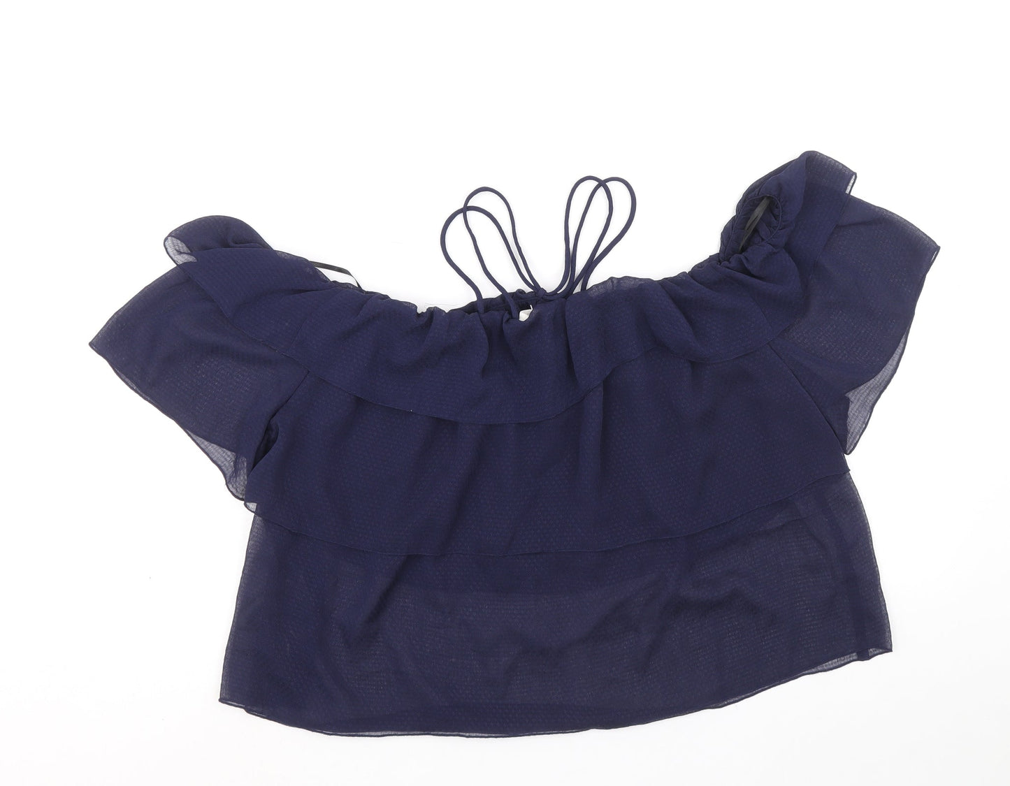 Womens UK Size 16 H&M Blue Cropped Blouse