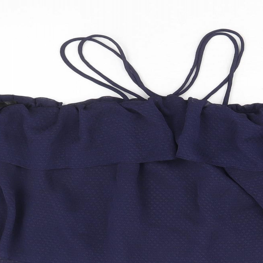 Womens UK Size 16 H&M Blue Cropped Blouse