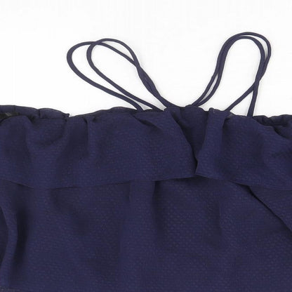 Womens UK Size 16 H&M Blue Cropped Blouse
