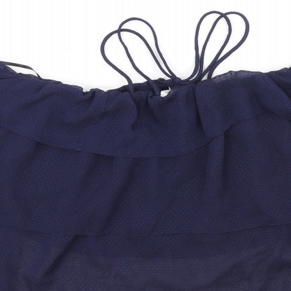 Womens UK Size 16 H&M Blue Cropped Blouse