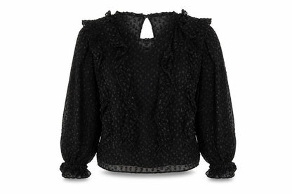 H&M Womens Black Polyester Basic Blouse Size XS V-Neck