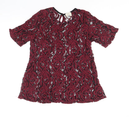 Womens UK Size S Pins and Needles Red Basic T-Shirt