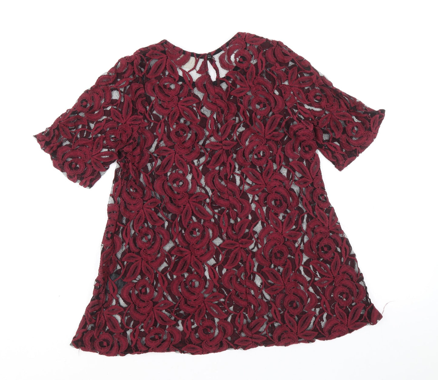 Womens UK Size S Pins and Needles Red Basic T-Shirt