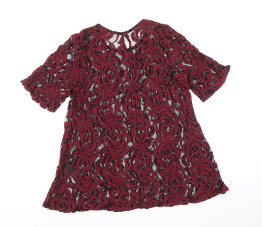 Womens UK Size S Pins and Needles Red Basic T-Shirt