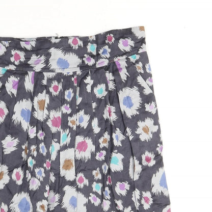 Great Plains London Womens Grey Geometric Viscose Straight & Pencil Skirt Size 12 Zip