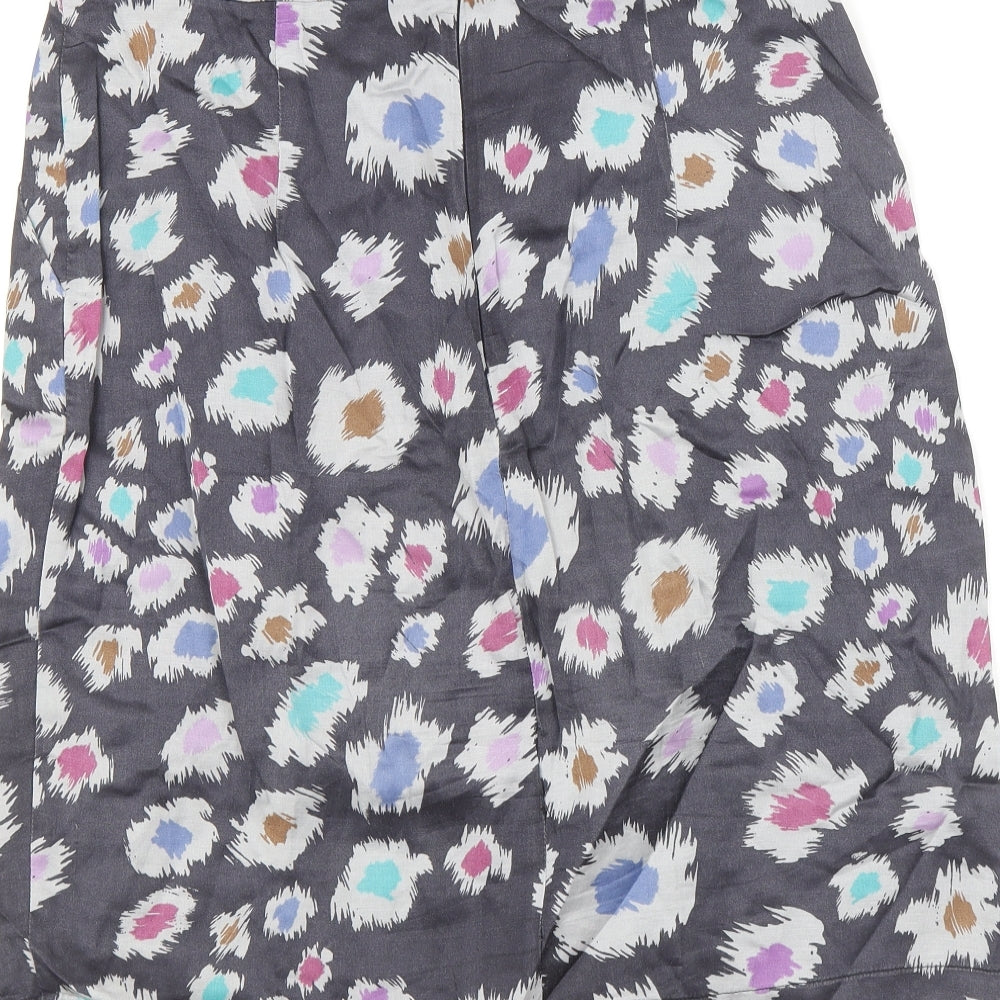 Great Plains London Womens Grey Geometric Viscose Straight & Pencil Skirt Size 12 Zip