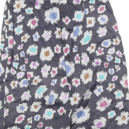 Great Plains London Womens Grey Geometric Viscose Straight & Pencil Skirt Size 12 Zip