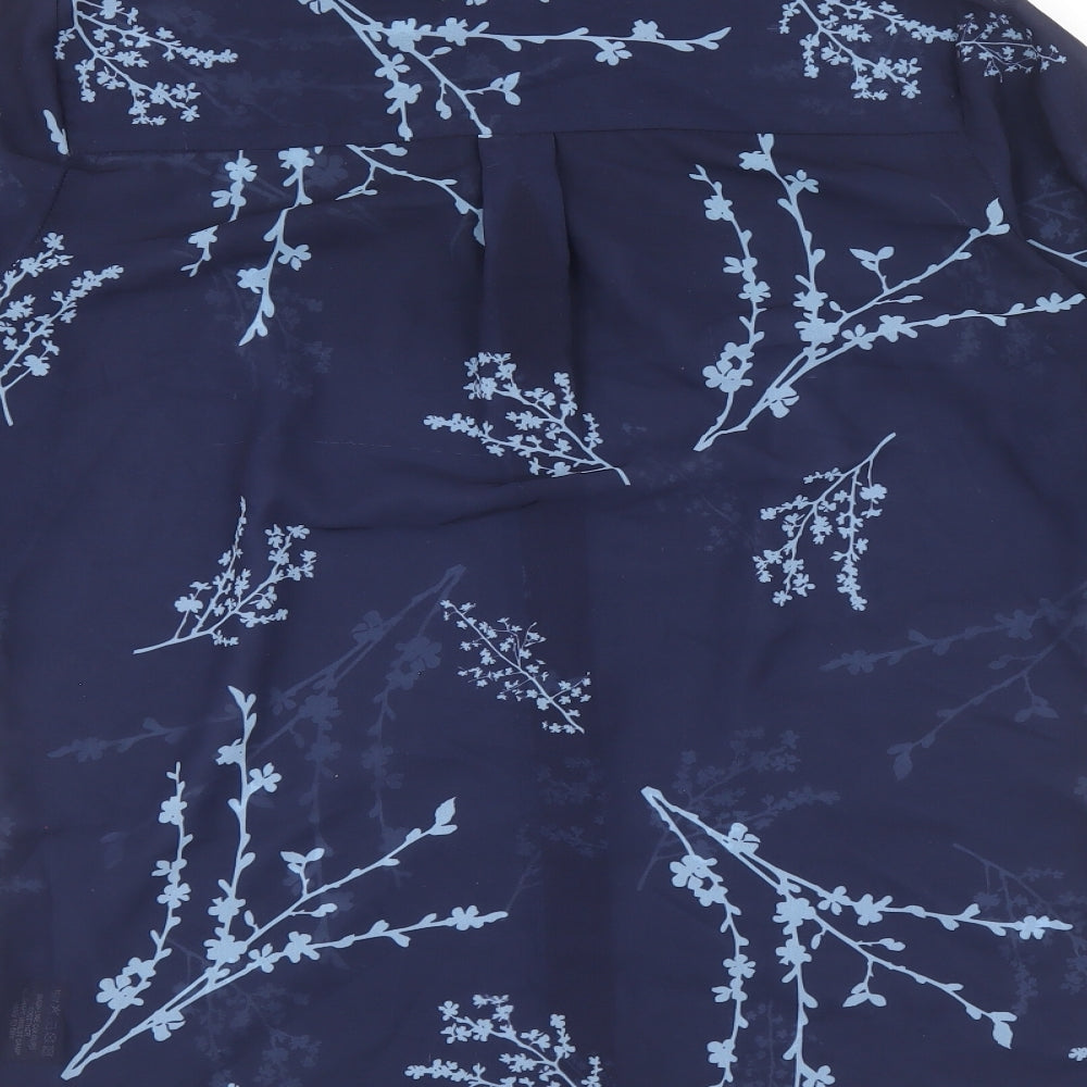 Womens UK Size 8 Sosandar Blue Basic Button-Up