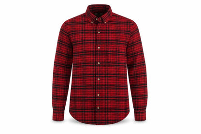Topman Mens Red Check Polyester Button-Up Size S Collared Button