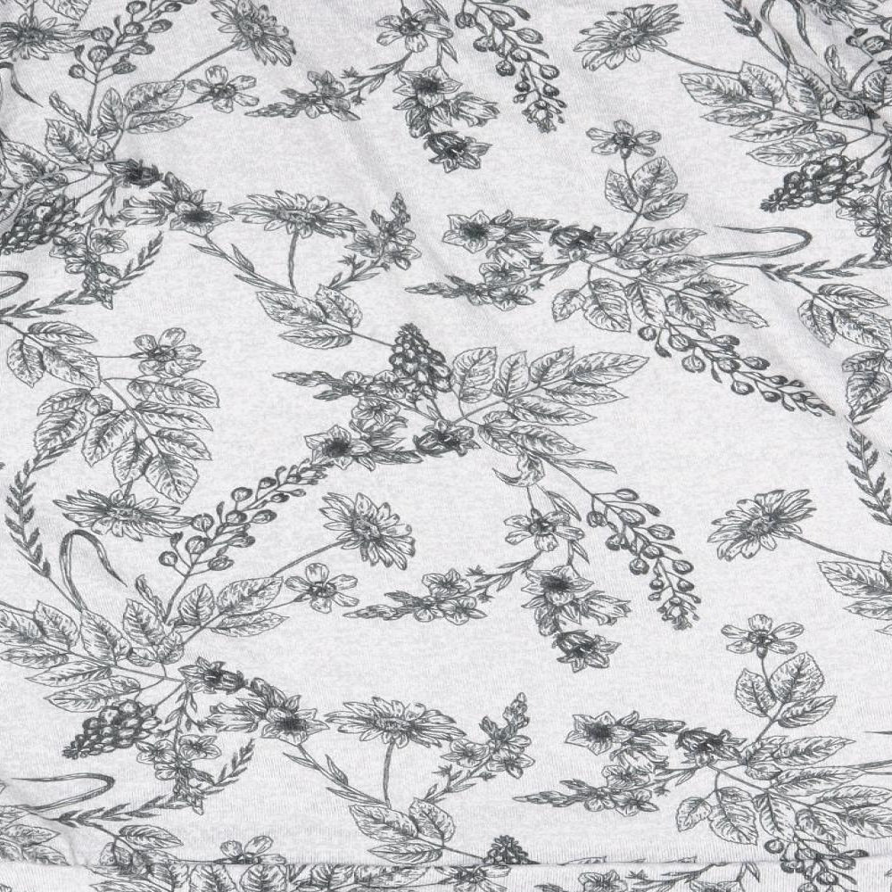 TU Womens Grey Round Neck Floral Polyester Pullover Jumper Size 10