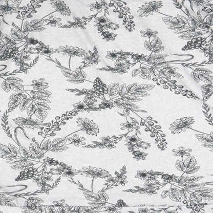 TU Womens Grey Round Neck Floral Polyester Pullover Jumper Size 10