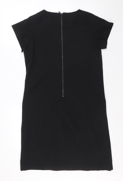 NEXT Womens Black Polyester A-Line Size 12 Round Neck Zip