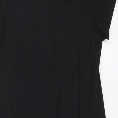 NEXT Womens Black Polyester A-Line Size 12 Round Neck Zip