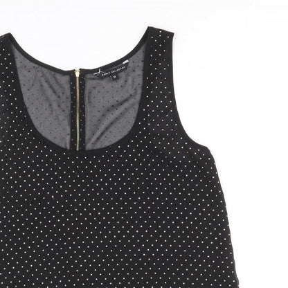 Buala Womens Black Polka Dot Polyester Basic Tank Size M Round Neck
