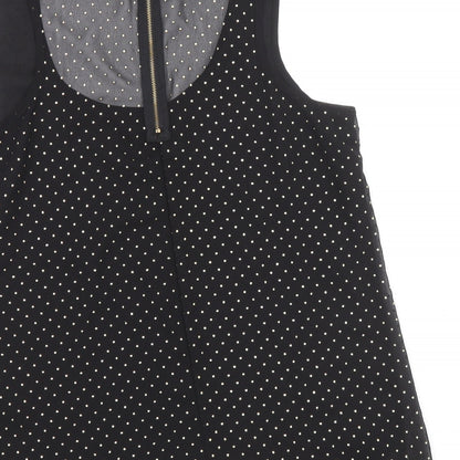Buala Womens Black Polka Dot Polyester Basic Tank Size M Round Neck