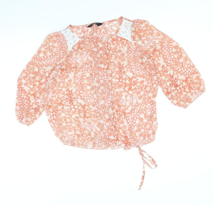 Womens UK Size 8 Dorothy Perkins Orange Basic Blouse
