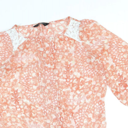 Womens UK Size 8 Dorothy Perkins Orange Basic Blouse