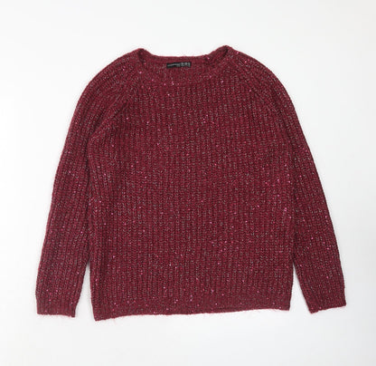 Atmosphere Womens Purple Round Neck Acrylic Pullover Jumper Size 10