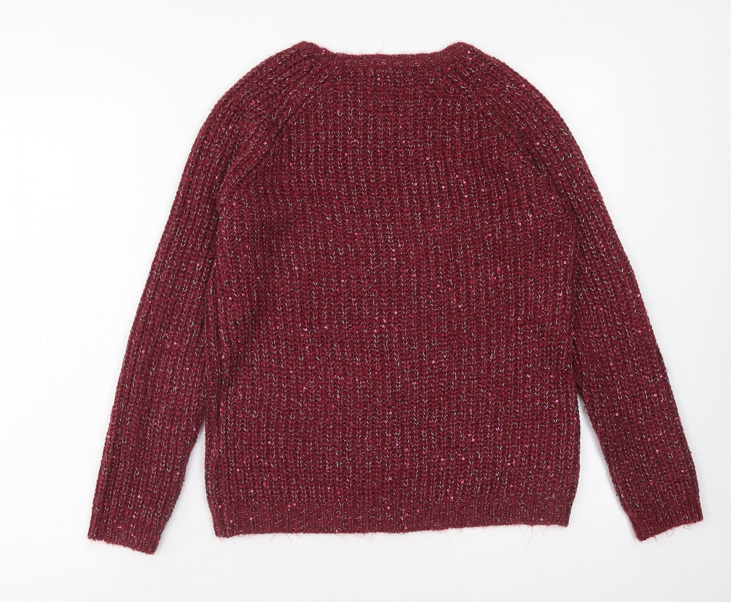 Atmosphere Womens Purple Round Neck Acrylic Pullover Jumper Size 10