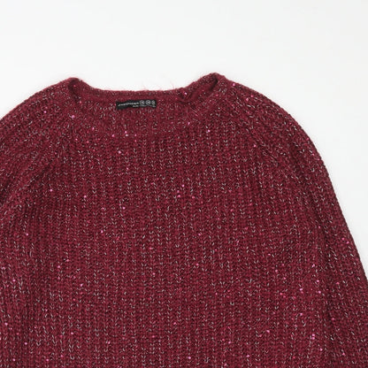 Atmosphere Womens Purple Round Neck Acrylic Pullover Jumper Size 10