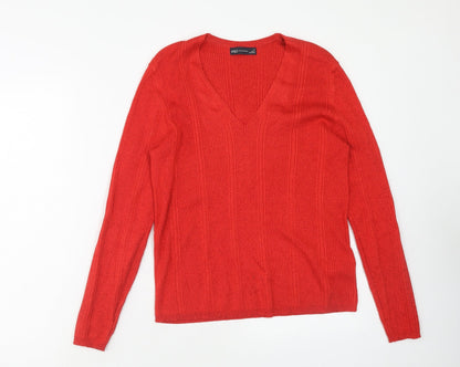 Womens UK Size 14 Marks and Spencer Red Pullover Jumper
