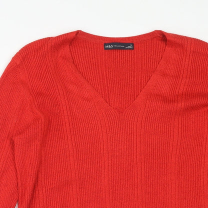 Womens UK Size 14 Marks and Spencer Red Pullover Jumper