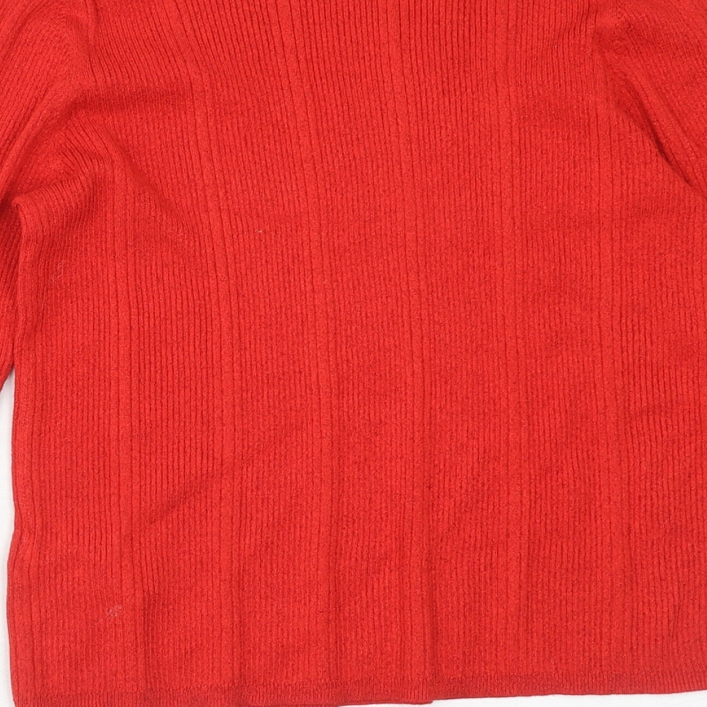 Womens UK Size 14 Marks and Spencer Red Pullover Jumper