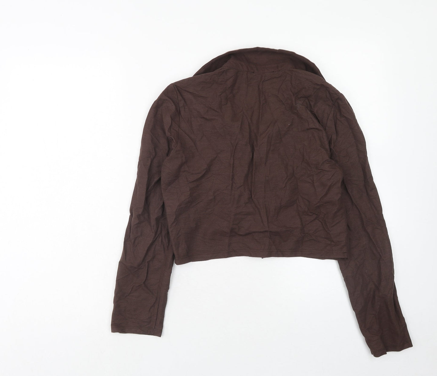 Womens UK Size L Zara Brown Cropped Blouse