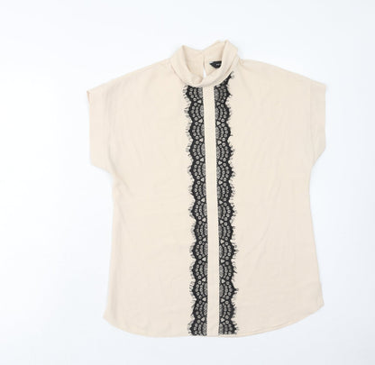 Womens UK Size 8 New Look Beige Basic Blouse