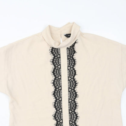 Womens UK Size 8 New Look Beige Basic Blouse