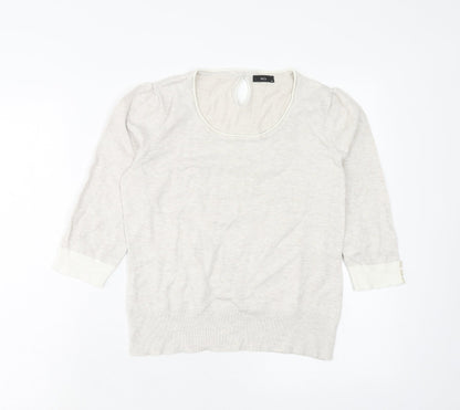 Womens UK Size 12 M&Co Beige Pullover Jumper