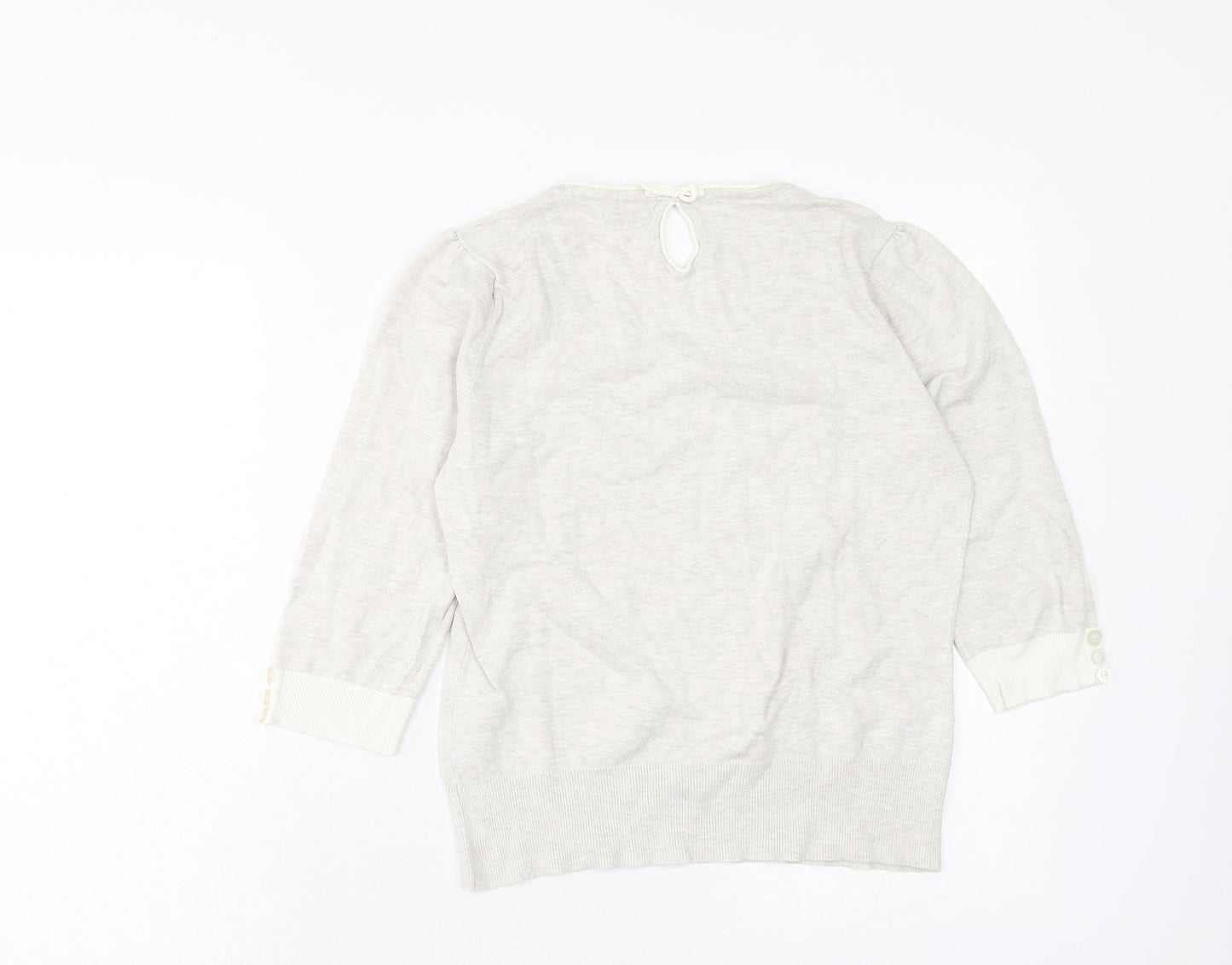 Womens UK Size 12 M&Co Beige Pullover Jumper