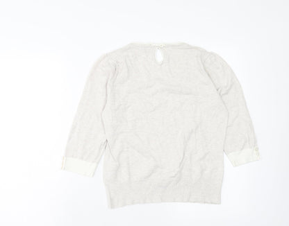 Womens UK Size 12 M&Co Beige Pullover Jumper