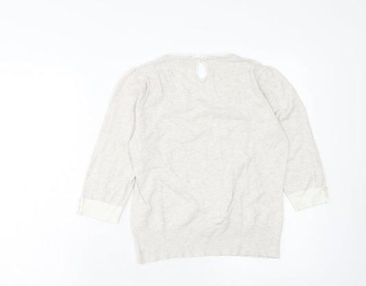 Womens UK Size 12 M&Co Beige Pullover Jumper