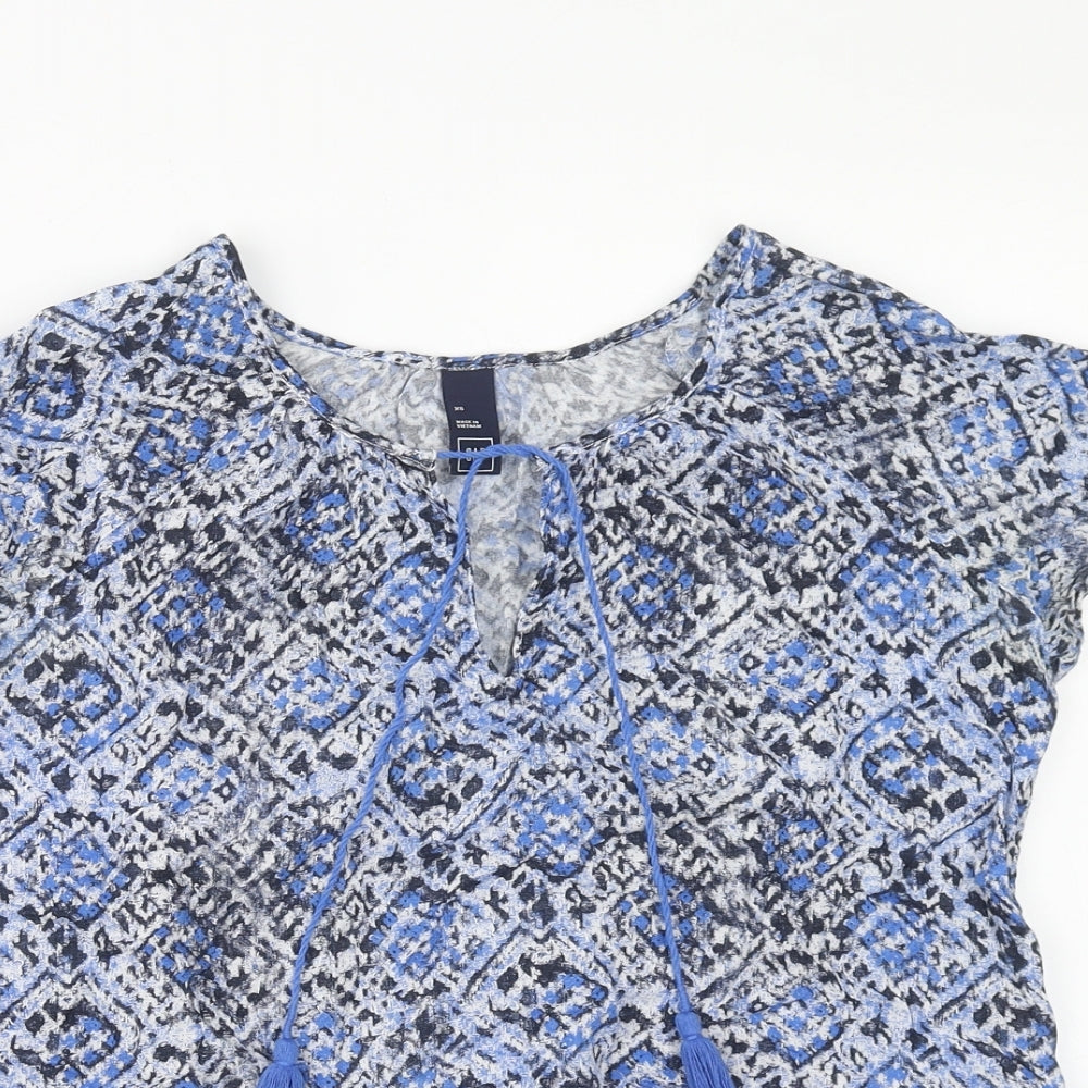 Womens UK Size XS Gap Blue Basic T-Shirt