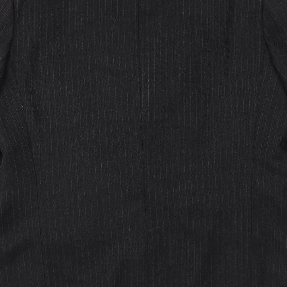 Carlo Colucci Mens Black Striped Wool Jacket Suit Jacket Size 42 Regular